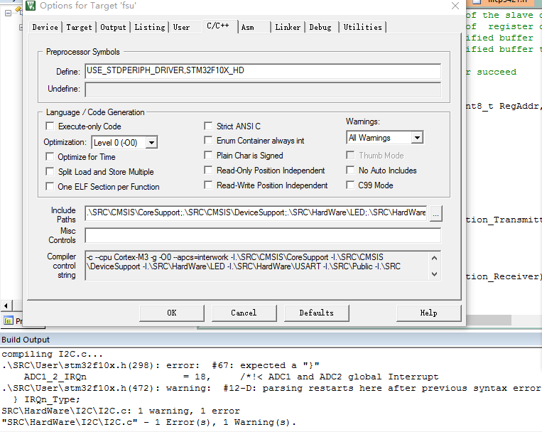 stm32f10x.h(298):error:#67:expected a 